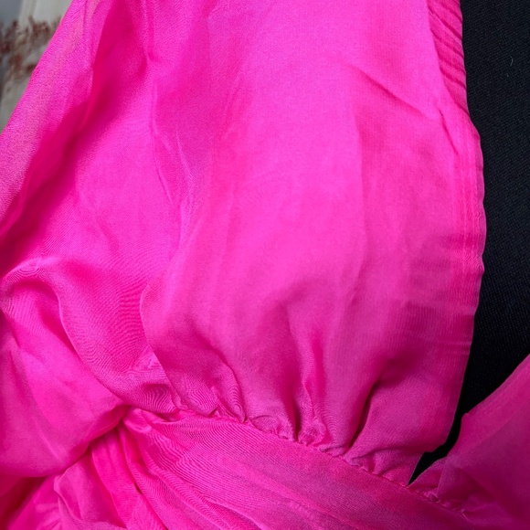 Pink Feather Trim Maxi Dress - NWT - Picture 9 of 9